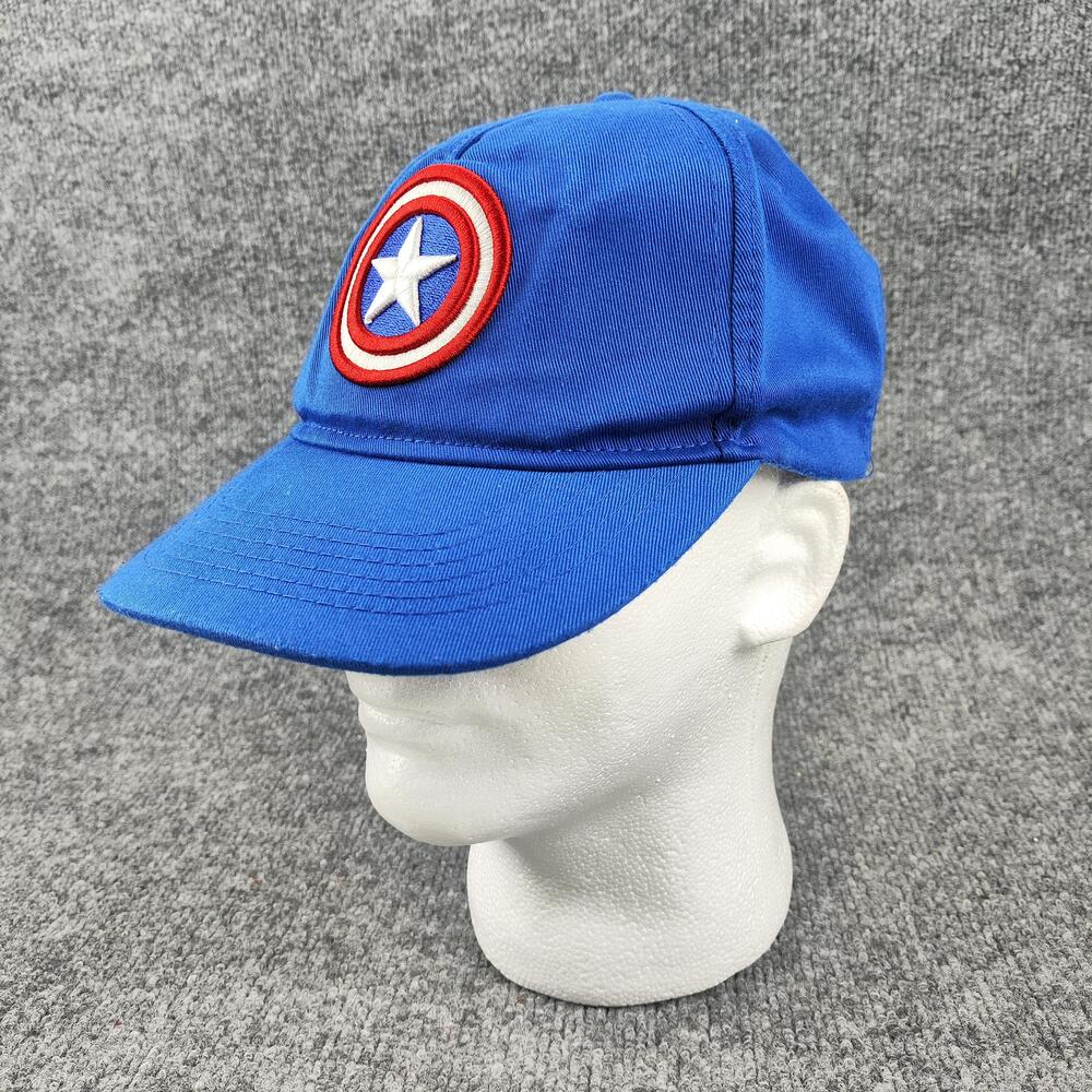 Marvel Captain America Hat Cap Snap Back One Size Blue Shield Mens USA Avengers